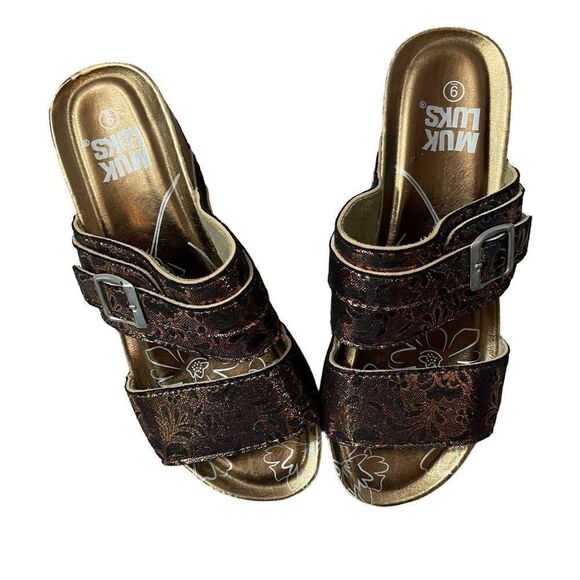 MukLuks Emery Wedge Platform Sandals Size 9 - Picture 2 of 7